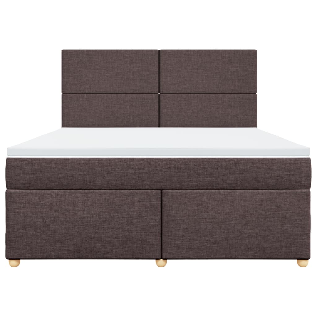 Boxspringbett mit Matratze Dunkelbraun 180x200 cm Stoff