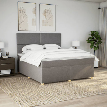 Boxspringbett mit Matratze Taupe 180x200 cm Stoff