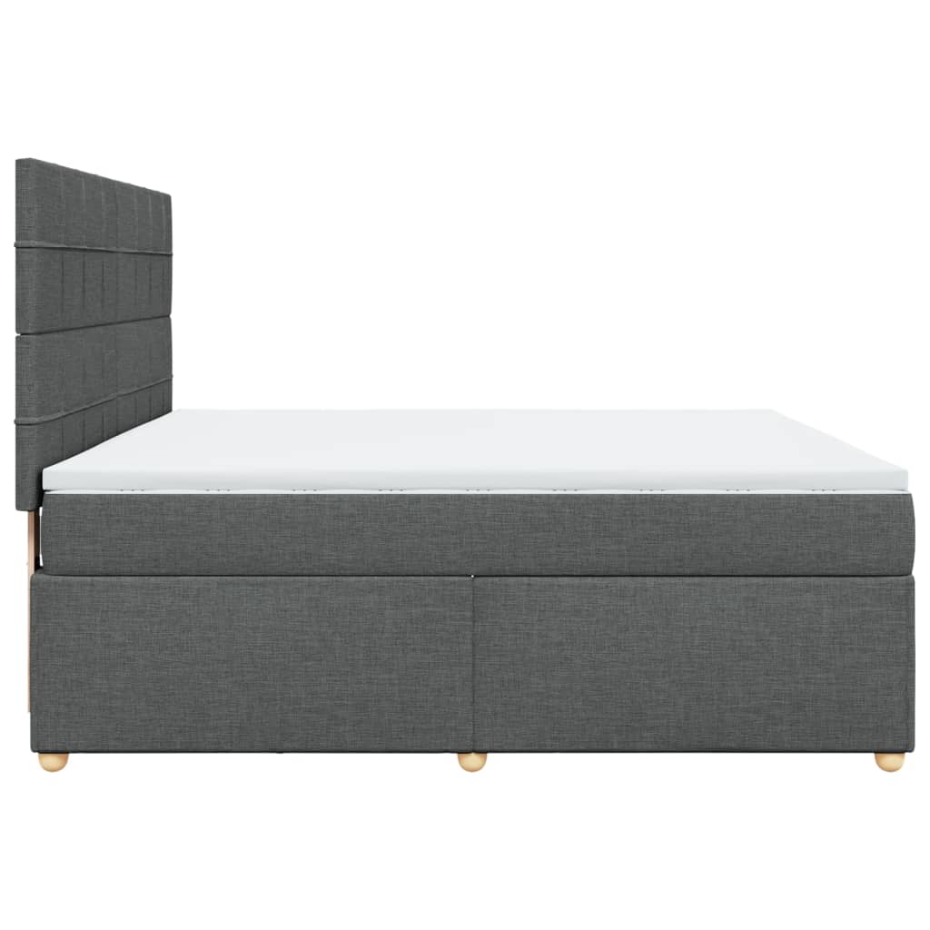 Boxspringbett mit Matratze Dunkelgrau 180x200 cm Stoff