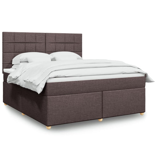 Boxspringbett mit Matratze Dunkelbraun 180x200 cm Stoff