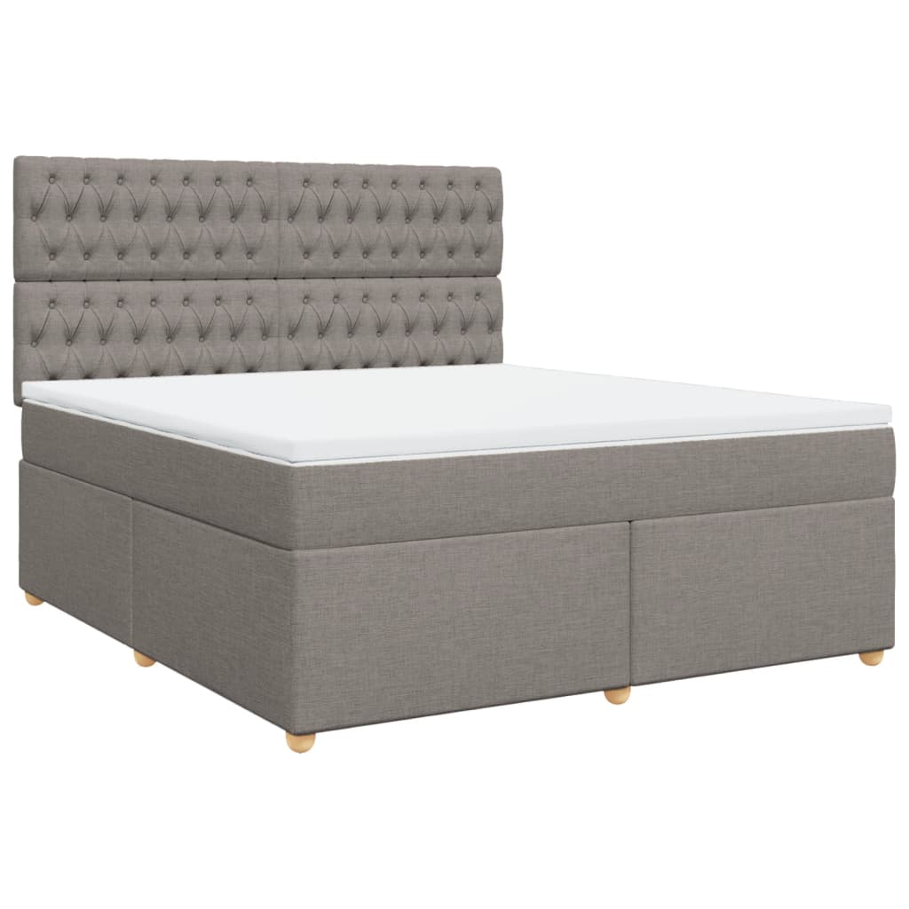 Boxspringbett mit Matratze Taupe 180x200 cm Stoff