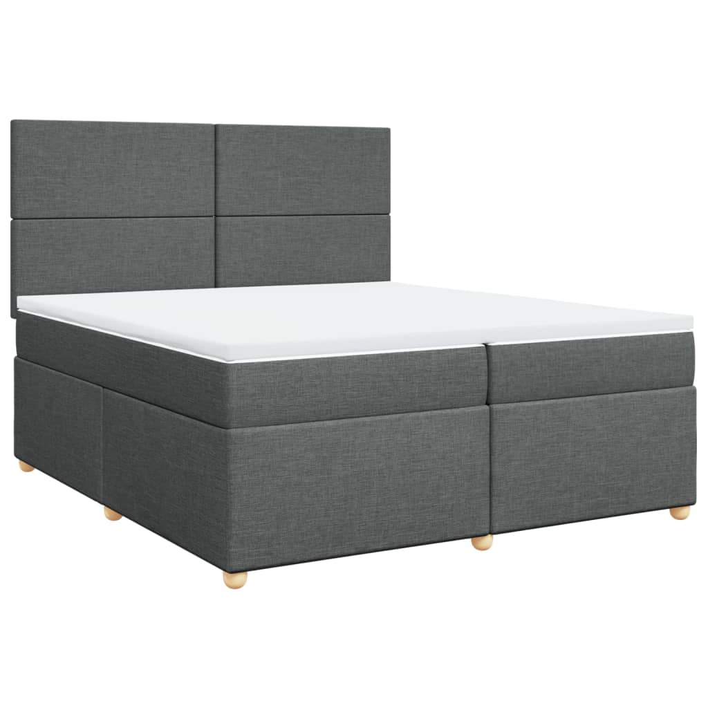 Boxspringbett mit Matratze Dunkelgrau 200x200 cm Stoff