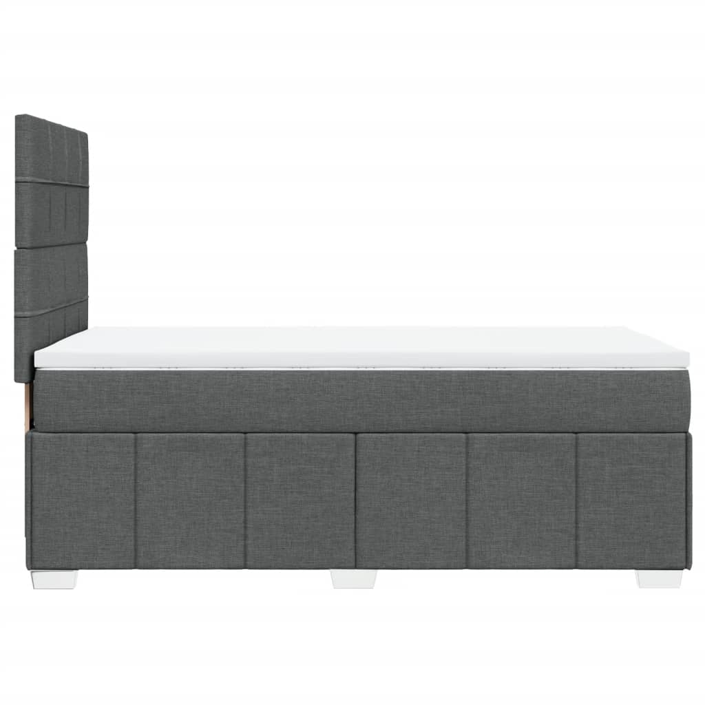 Boxspringbett mit Matratze Dunkelgrau 90x200 cm Stoff