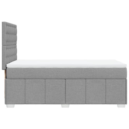 Boxspringbett mit Matratze Hellgrau 90x200 cm Stoff