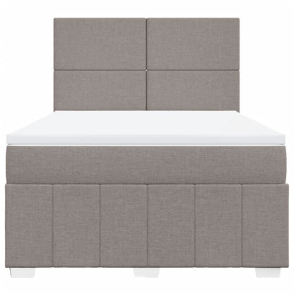 Boxspringbett mit Matratze Taupe 140x200 cm Stoff