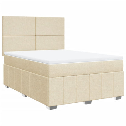 Boxspringbett mit Matratze Creme 140x200 cm Stoff