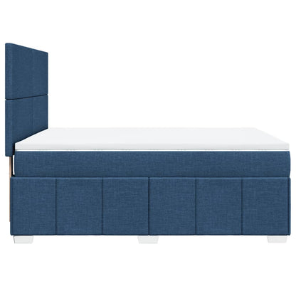 Boxspringbett mit Matratze Blau 140x200 cm Stoff