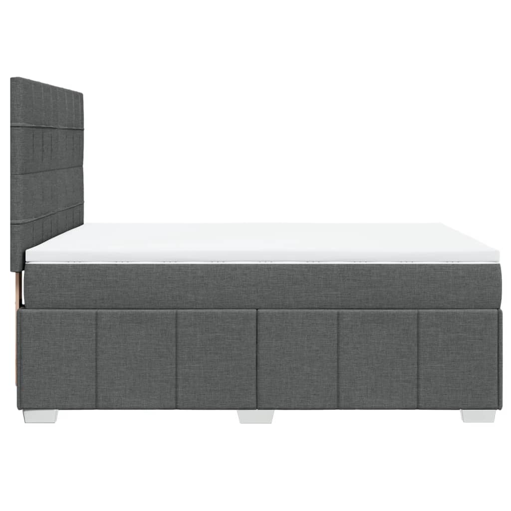 Boxspringbett mit Matratze Dunkelgrau 140x200 cm Stoff