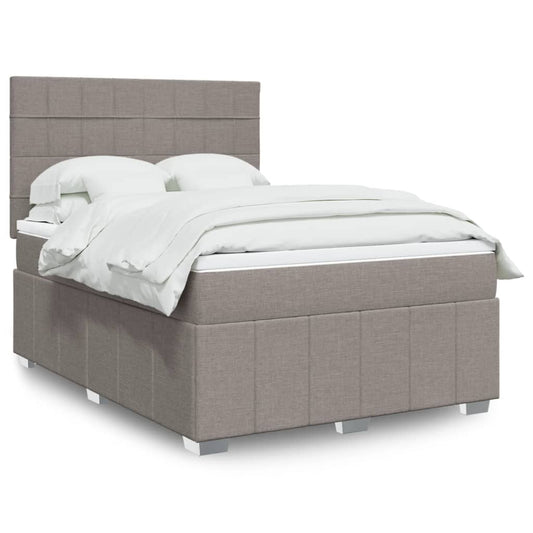 Boxspringbett mit Matratze Taupe 140x200 cm Stoff