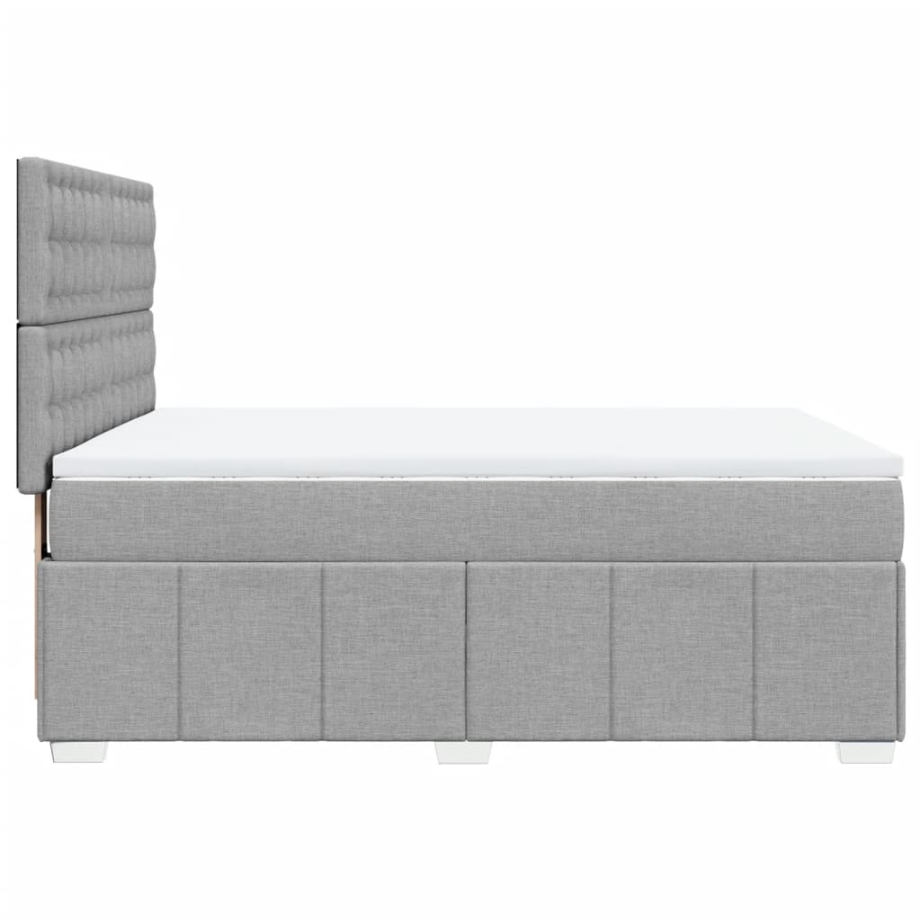 Boxspringbett mit Matratze Hellgrau 140x200 cm Stoff