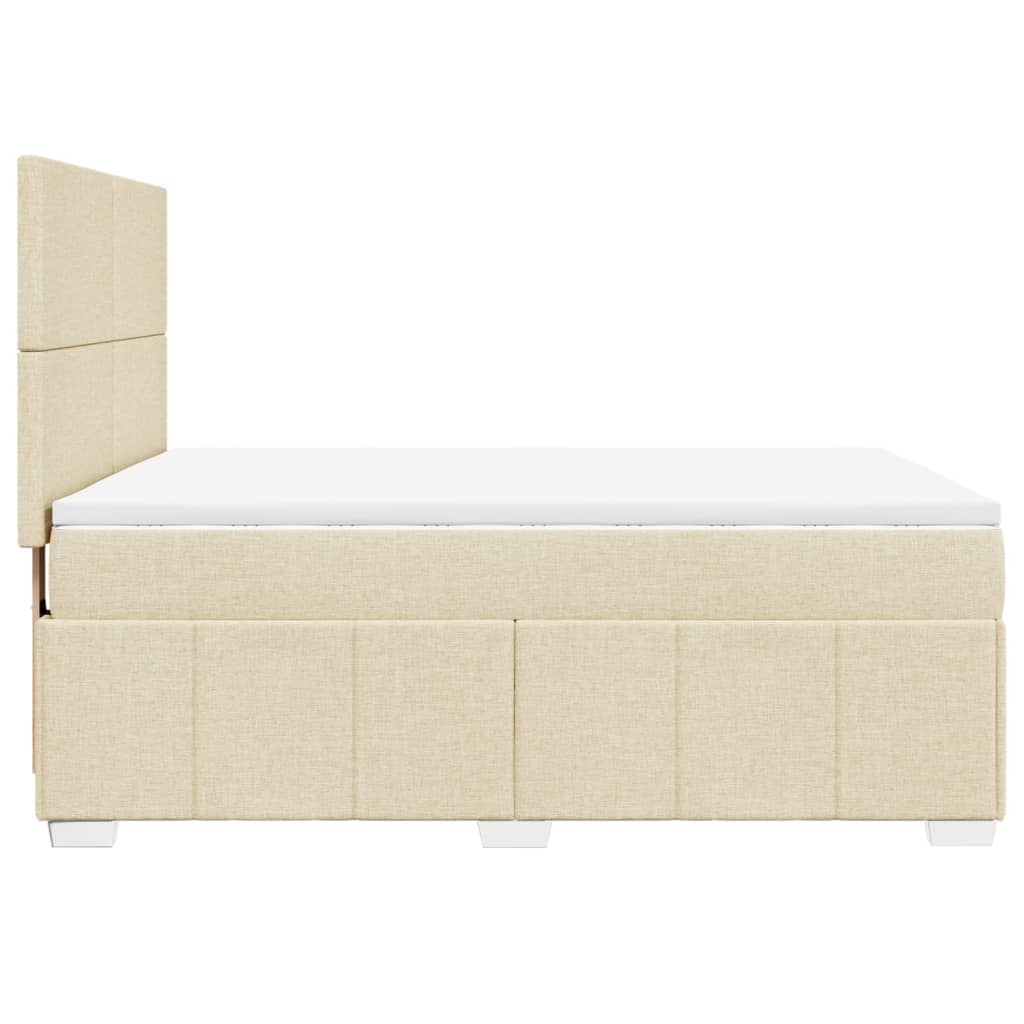 Boxspringbett mit Matratze Creme 160x200 cm Stoff