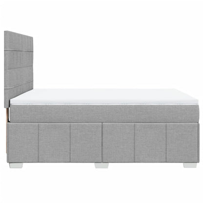 Boxspringbett mit Matratze Hellgrau 160x200 cm Stoff