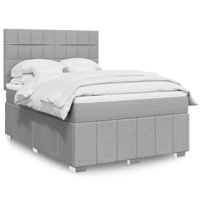 Boxspringbett mit Matratze Hellgrau 160x200 cm Stoff