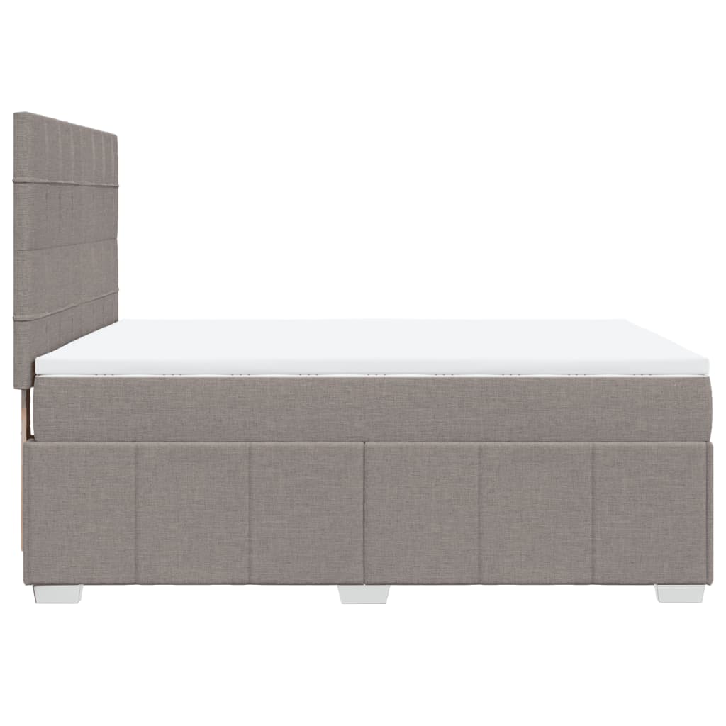 Boxspringbett mit Matratze Taupe 160x200 cm Stoff