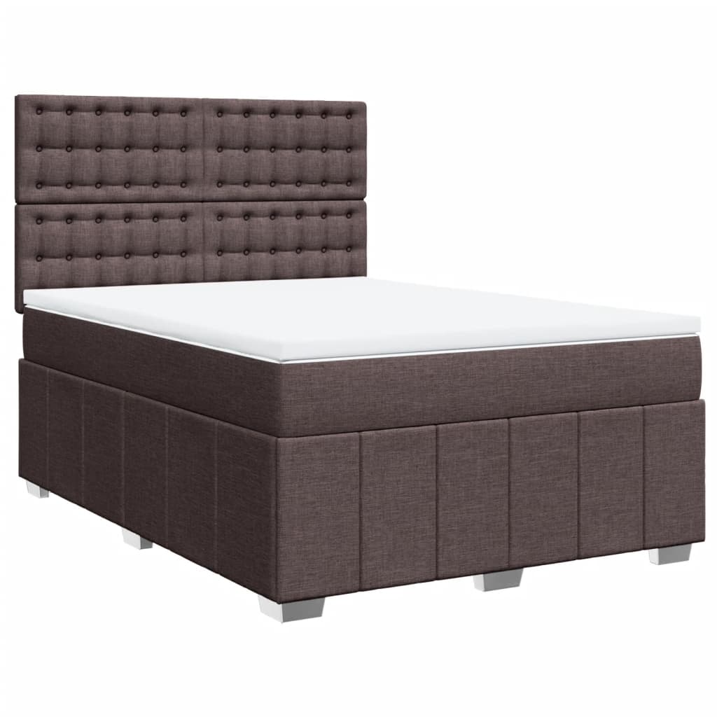 Boxspringbett mit Matratze Dunkelbraun 160x200 cm Stoff