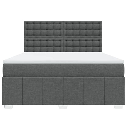 Boxspringbett mit Matratze Dunkelgrau 180x200 cm Stoff