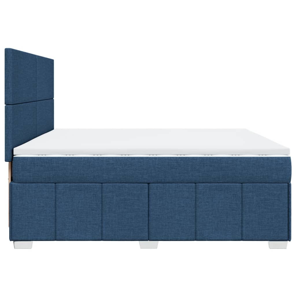 Boxspringbett mit Matratze Blau 200x200 cm Stoff