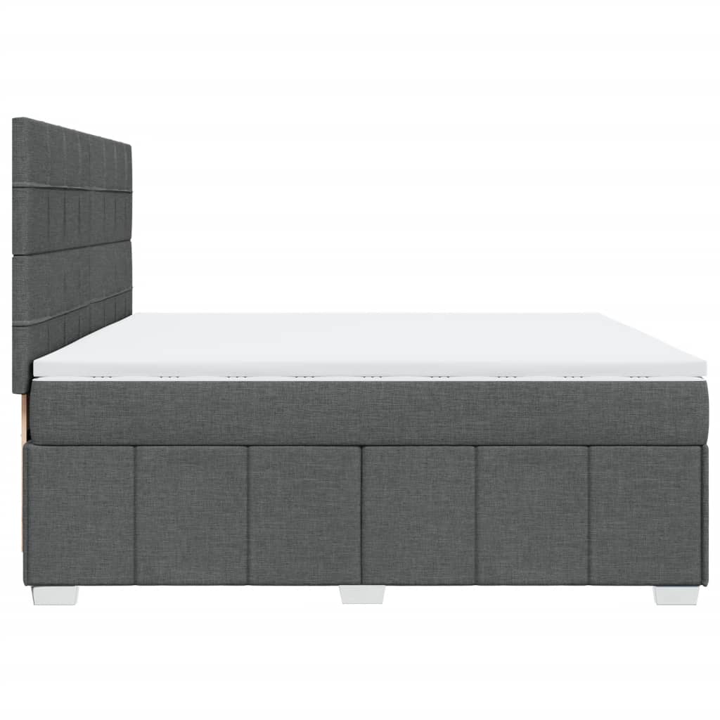 Boxspringbett mit Matratze Dunkelgrau 200x200 cm Stoff