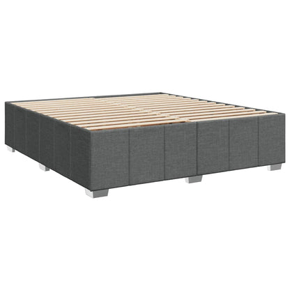 Boxspringbett mit Matratze Dunkelgrau 200x200 cm Stoff