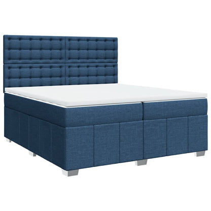 Boxspringbett mit Matratze Blau 200x200 cm Stoff