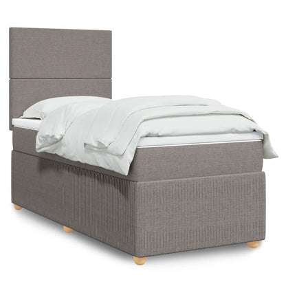 Boxspringbett mit Matratze Taupe 90x200 cm Stoff