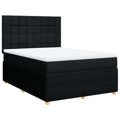 Boxspringbett mit Matratze Schwarz 140x200 cm Stoff