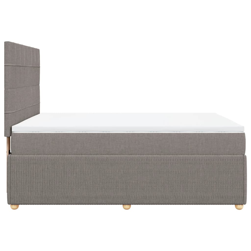 Boxspringbett mit Matratze Taupe 140x200 cm Stoff