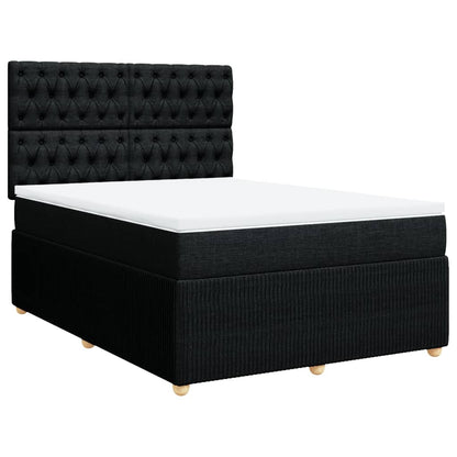 Boxspringbett mit Matratze Schwarz 140x200 cm Stoff