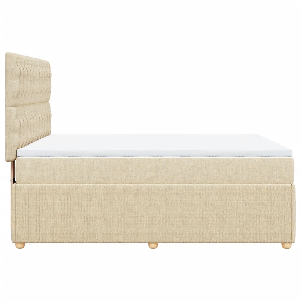 Boxspringbett mit Matratze Creme 140x200 cm Stoff