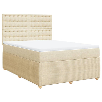 Boxspringbett mit Matratze Creme 140x200 cm Stoff