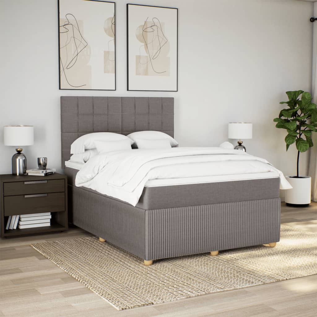 Boxspringbett mit Matratze Taupe 160x200 cm Stoff