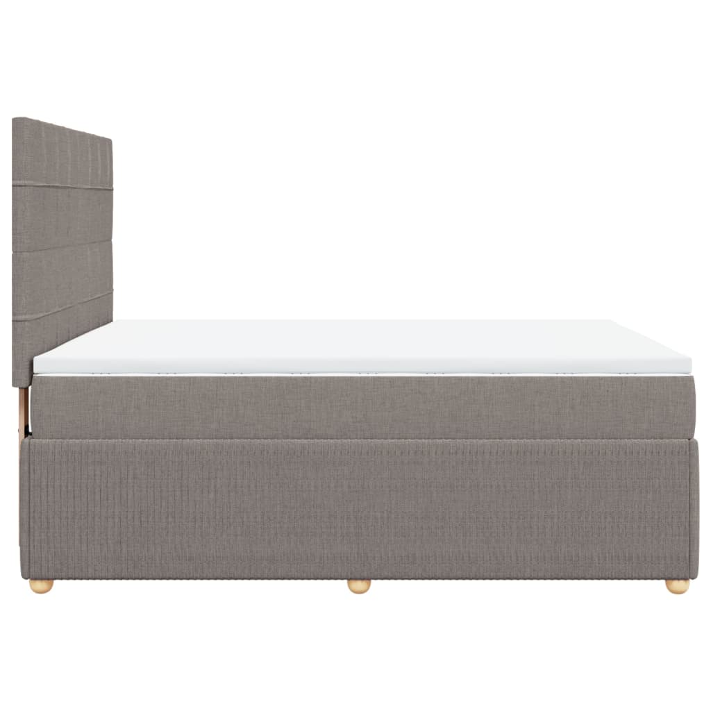 Boxspringbett mit Matratze Taupe 160x200 cm Stoff