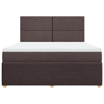 Boxspringbett mit Matratze Dunkelbraun 180x200 cm Stoff