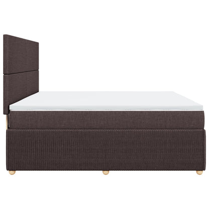 Boxspringbett mit Matratze Dunkelbraun 180x200 cm Stoff