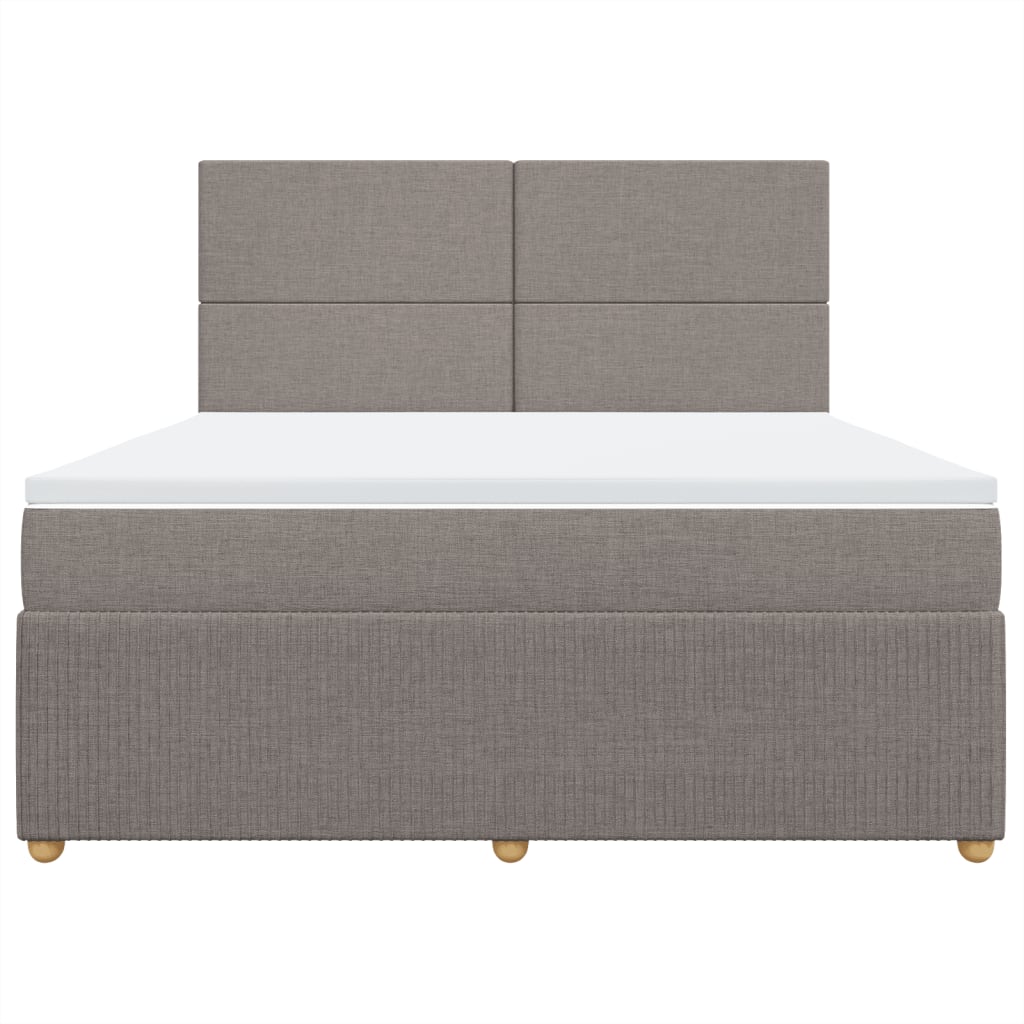 Boxspringbett mit Matratze Taupe 180x200 cm Stoff