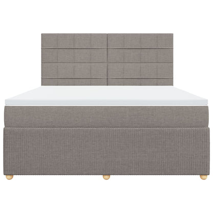 Boxspringbett mit Matratze Taupe 180x200 cm Stoff