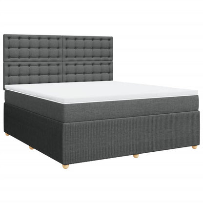 Boxspringbett mit Matratze Dunkelgrau 180x200 cm Stoff