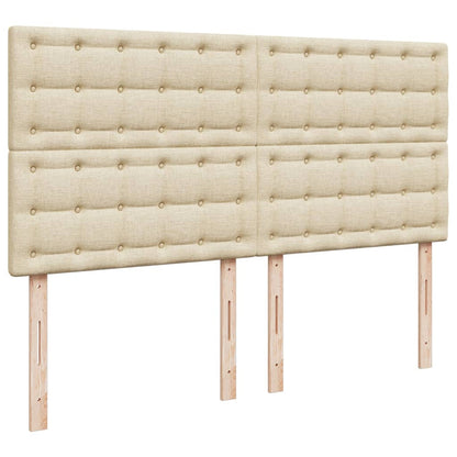 Boxspringbett mit Matratze Creme 180x200 cm Stoff