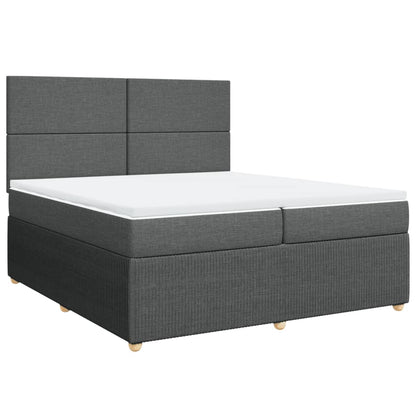 Boxspringbett mit Matratze Dunkelgrau 200x200 cm Stoff