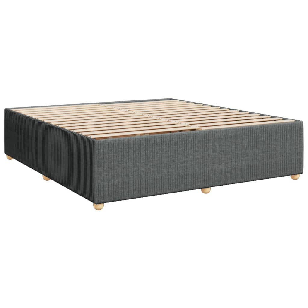 Boxspringbett mit Matratze Dunkelgrau 200x200 cm Stoff