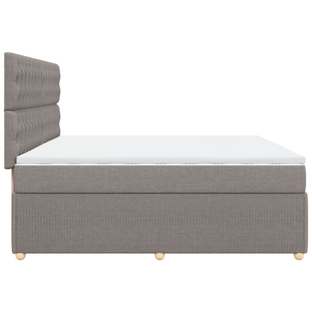 Boxspringbett mit Matratze Taupe 200x200 cm Stoff