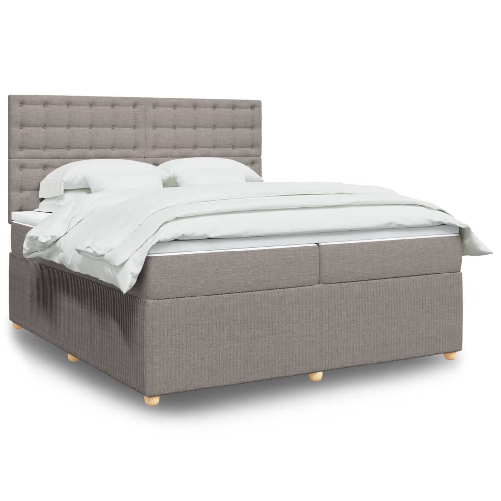 Boxspringbett mit Matratze Taupe 200x200 cm Stoff