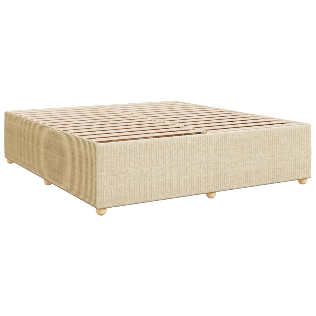 Boxspringbett mit Matratze Creme 200x200 cm Stoff