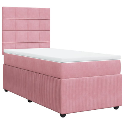 Boxspringbett mit Matratze Rosa 90x200 cm Samt