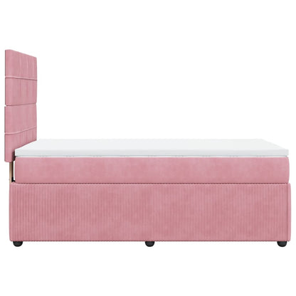 Boxspringbett mit Matratze Rosa 90x200 cm Samt