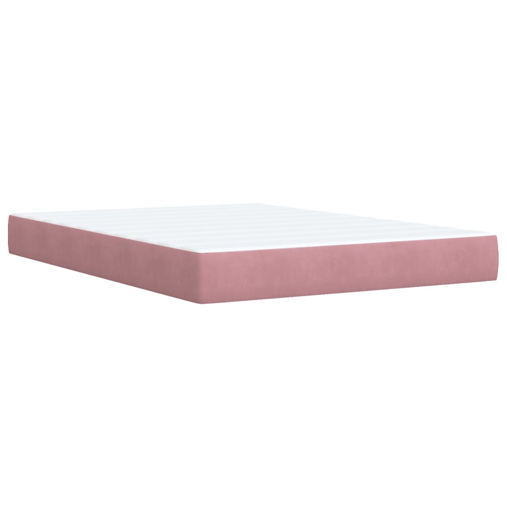 Boxspringbett mit Matratze Rosa 160x200 cm Samt