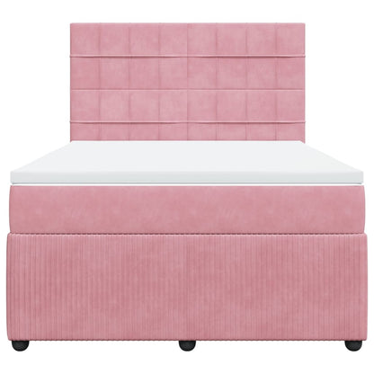 Boxspringbett mit Matratze Rosa 160x200 cm Samt