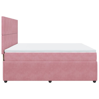 Boxspringbett mit Matratze Rosa 180x200 cm Samt