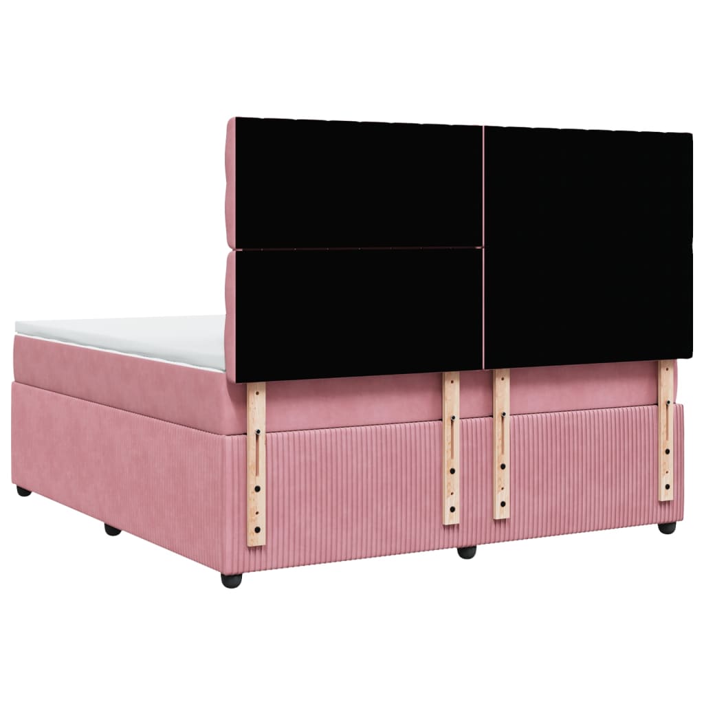 Boxspringbett mit Matratze Rosa 180x200 cm Samt