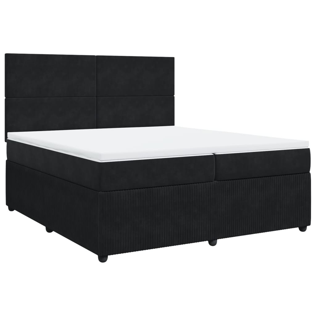 Boxspringbett mit Matratze Schwarz 200x200 cm Samt